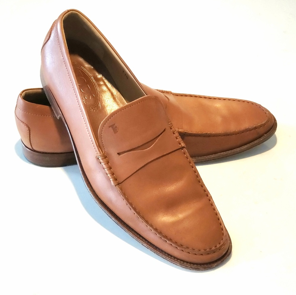 Tod's tan leather penny loafers size 11.5